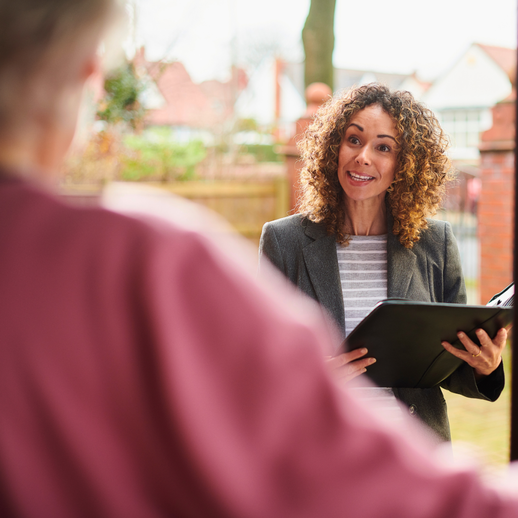 UK landlord discussing tenant issues to resolve disputes.
