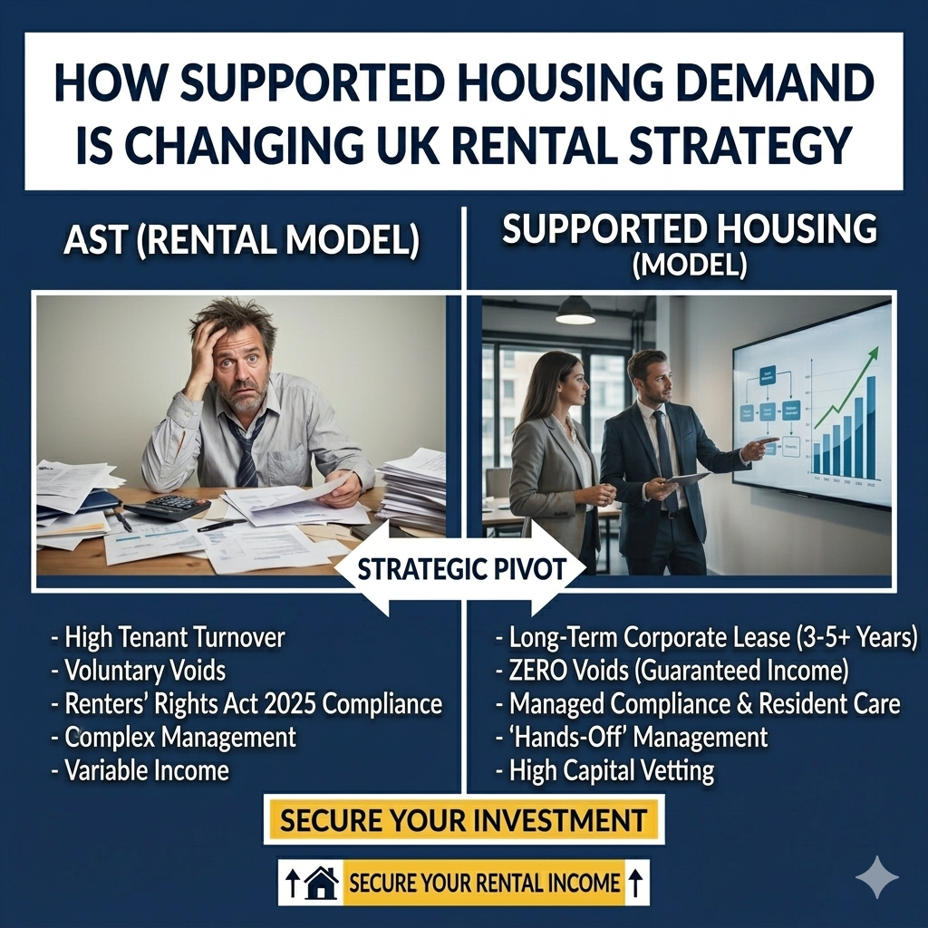 Landlord preparing property for supported housing tenants in the UK