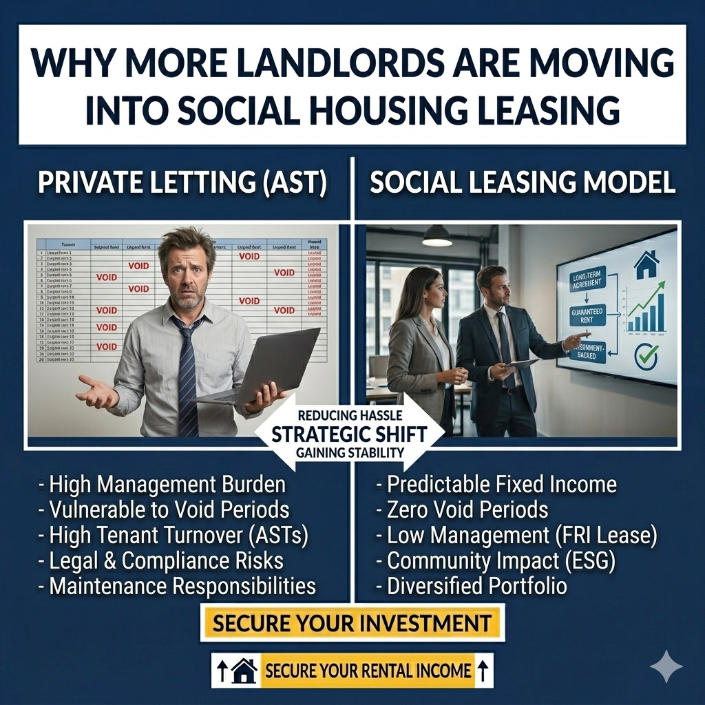 UK landlord entering social housing leasing agreement for stable long-term rental income