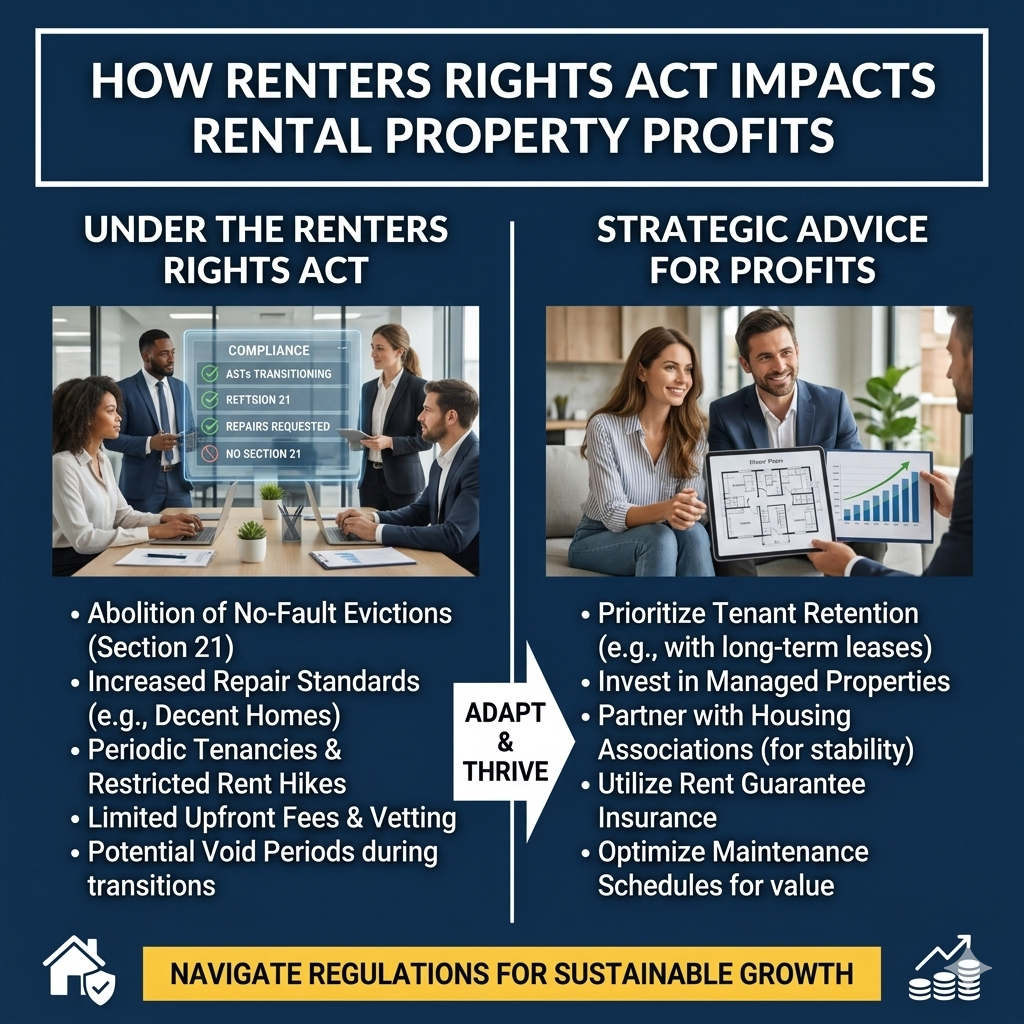 Landlord analysing rental property profits under renters rights act and planning income protection strategy