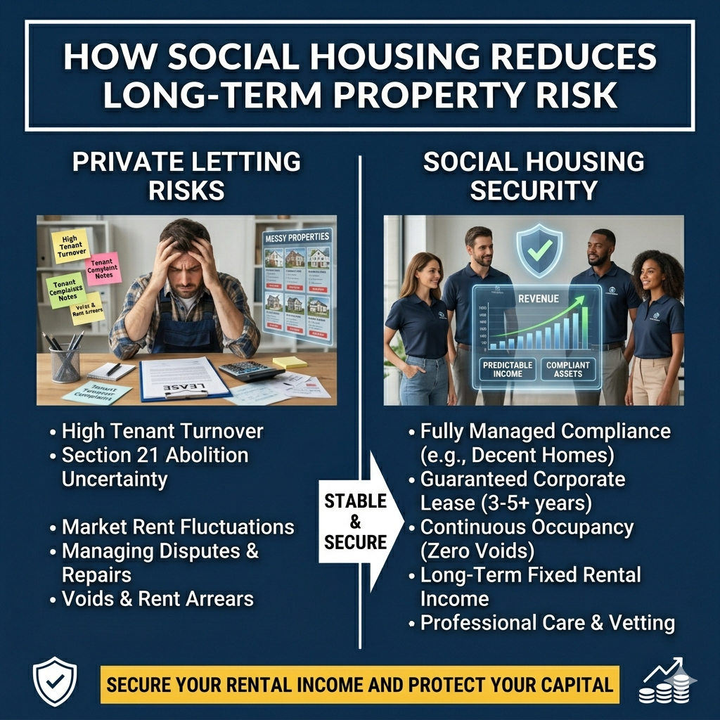 Landlord reducing long-term property risk through social housing and guaranteed rental income strategy