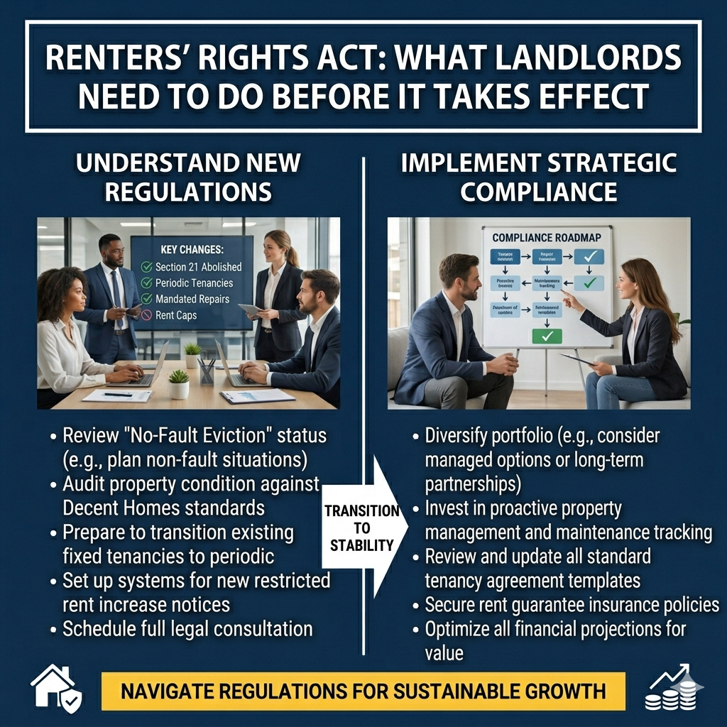Landlord preparing rental property strategy ahead of renters rights act implementation for income protection