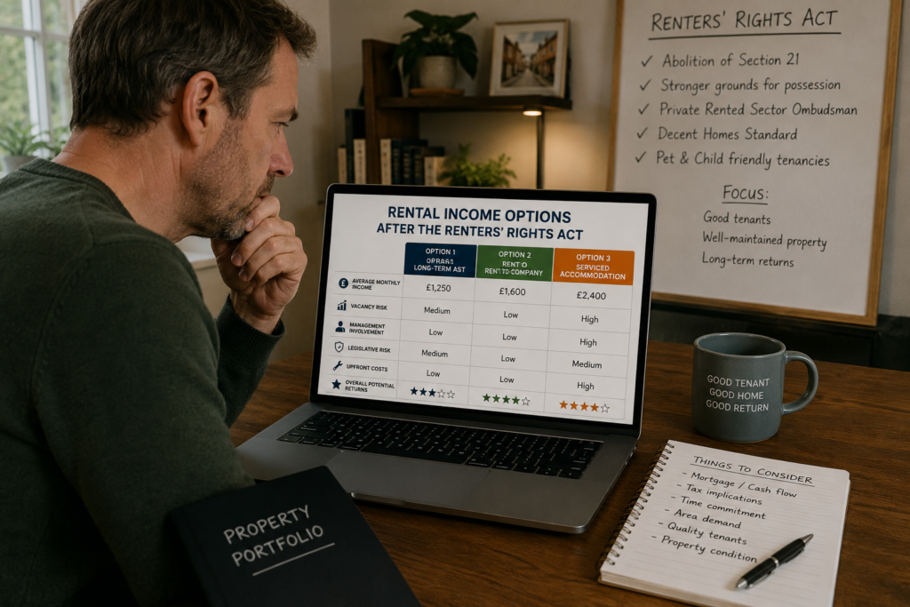 Landlord reviewing rental income options after the Renters’ Rights Act