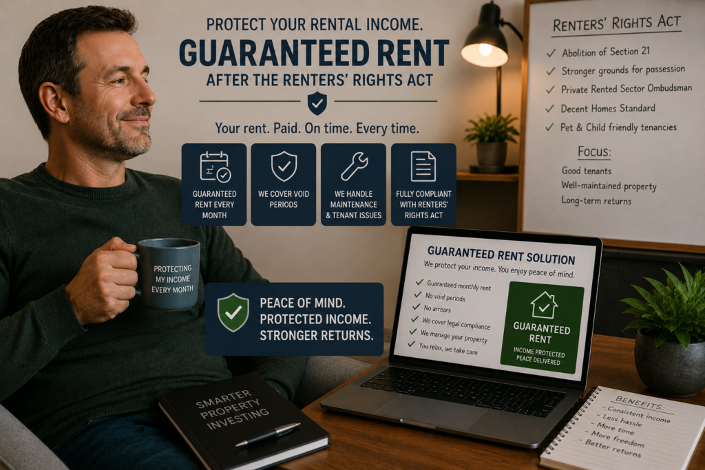 Landlord protecting rental income with guaranteed rent after the Renters’ Rights Act